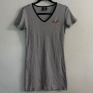 Polo Ralph Lauren Black and White Striped V-Neck Dress